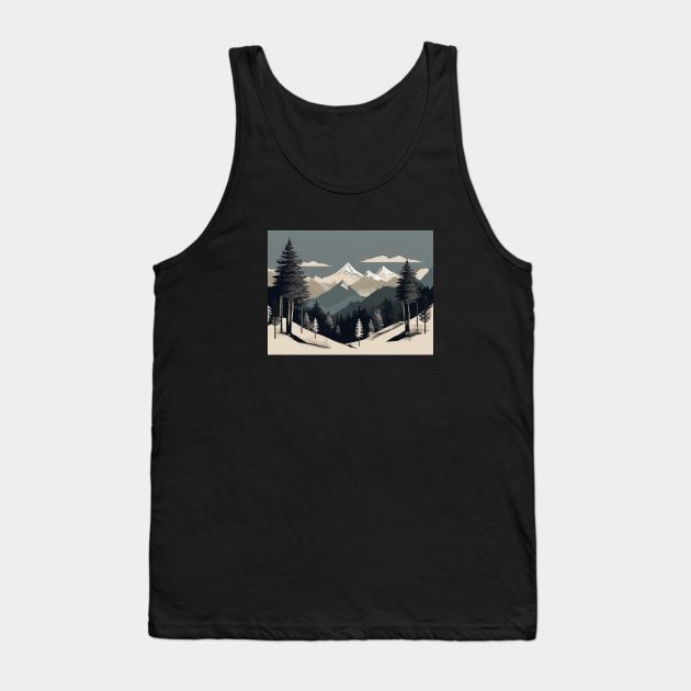 Mountain Vintage Retro Established Woods Fauna Tank Top by Flowering Away